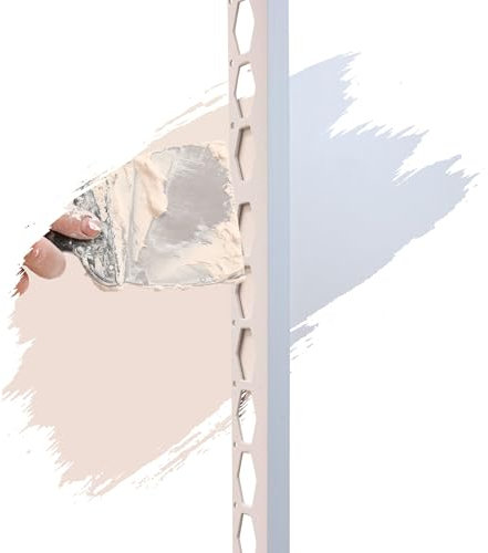 ProfileXXL PVC Abschlussprofil, Abschlussleiste, Kantenschutz 2,5m Weiß 25 x 8mm Putzschienen aus hart PVC, für Innen- & Außenputz