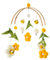 let's make Mobile Baby Holz + Wollknäuel, Frische Blumen und Bienen, Windspiel Rassel Wickeltisch, Kinderzimmer Hängende Bettglocke, Neugeborenen Geschenk für Baby (Biene)