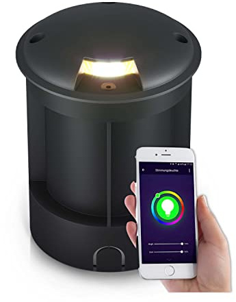 lambado® Bodenstrahler außen mit indirektem & blendfreiem Lichtaustritt - Bodeneinbaustrahler aussen mit RGB Farbwechsel per App, Alexa & Google