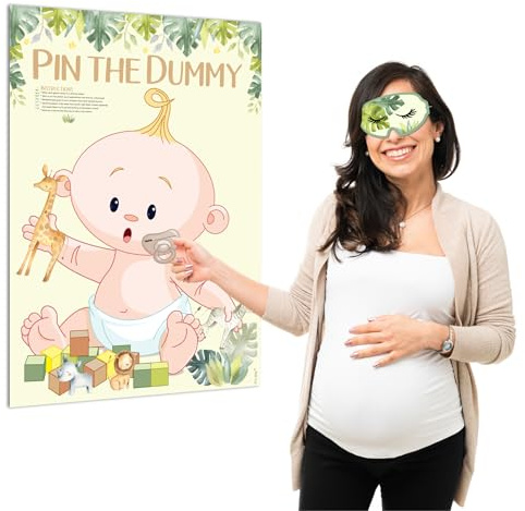 Pink Bee Parties Pin The Dummy in Safari Theme - Baby Shower Game - 20 Players