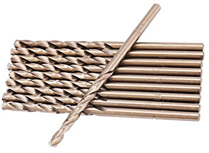 10 Stück M35 HSS Cobalt Bohrer Jobber Bohrer Set, 1-5 mm HSS-CO Bohrer Set Spiralbohrer zum Bohren auf Edelstahl Gusseisen Blech Stahlplatte Winkeleisen (4,5 mm)