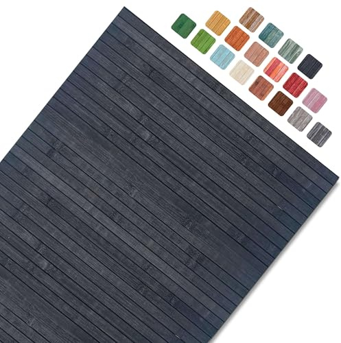 CosìCasa Halkfri bambu köksmatta – kökslöpare vattenavvisande, lätt att rengöra | halkfri köksmatta tvättbar i metervara – bambumatta (svart, 50 x 75 cm)
