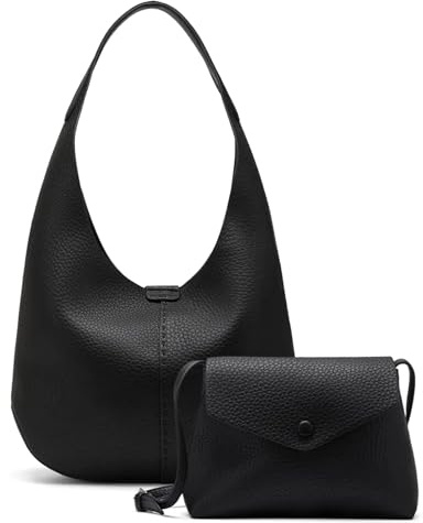 NEWBELLA Tote Bags for Women, PU Leather Shoulder Crossbody Hobo with Magnetic Closure Black F