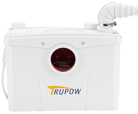 Trupow 700W 110V Macerator Sewerage Pump with 4 Water Inlets for Upflush Toilet System Waste Water Marine Toilet Bathroom Disposal Laundry