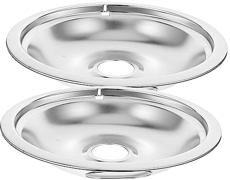 Lèchefrites de Cuisinière 2 Pièces en Fer Argenté, Couvercles de Brûleurs | Accessoires de Remplacement, Usage Cuisine, Finition Soignée et Aspect Créatif