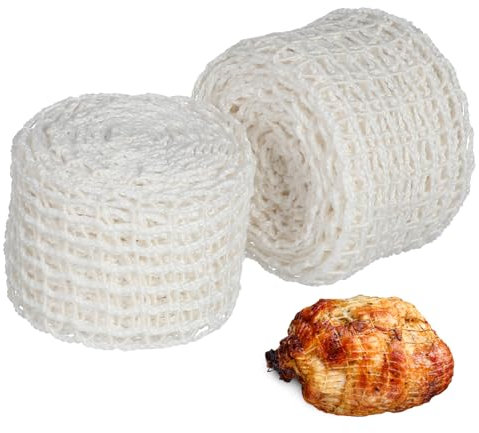 VINTORKY 2pcs Cotton Meat Netting Roll Elastic for Ham Sausage Trussing and Roasting for Home Kitchen Use
