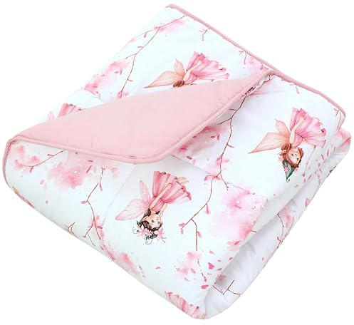 TupTam Baby Krabbeldecke 120x120 cm – Gepolstert, weich, Baumwolle, Farbe: Fee Rosa