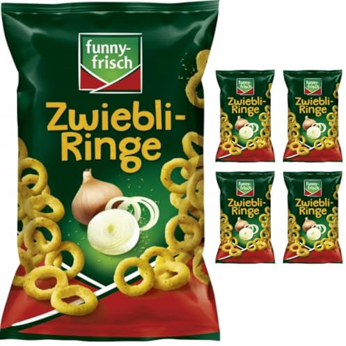 Mit Pufai Grocery, Funny-frisch Zwiebli-Ringe Chips Cracker 80 gramm x 5 Stück