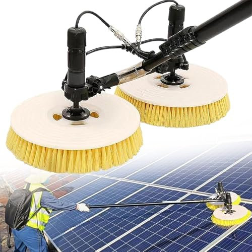 Eastnmythet Electric Solar PV Panel Cleaning Robot, Solar Panels Cleaning Brush Water Fed Brush, 100V-240V,Mains Electricity-5.5m/18ft