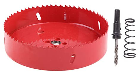 Rote Lochsäge Mit Lot Bohrer Metallschnitttiefe Lochschneider Für Holz Kunststoff/Trockenbau/Gipskarton 150 Mm