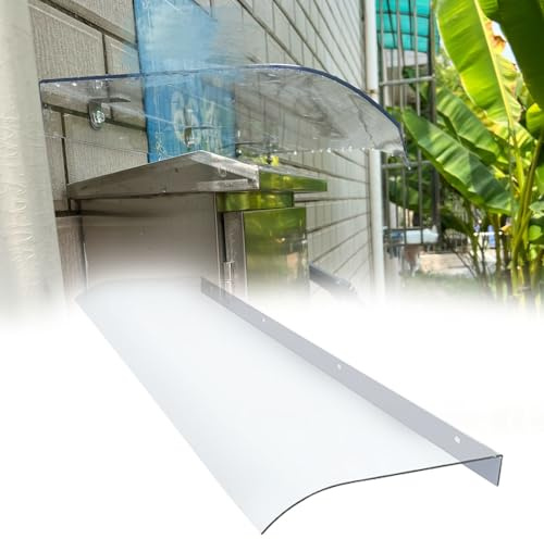 Marquesina para Puerta De Policarbonato, Toldo De Transparente, Cobertizo De Entrada del Porche Trasero, Rejadillo De Exterior para Techo Porche Patio(40X40CM)
