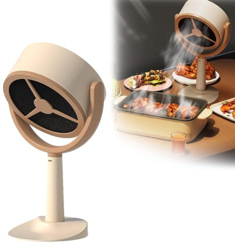 Portable Smoke Filter Range Hood With High-Powered Fan - Indoor Kitchen Mini Purifier With 2pc Replaceable Activated Carbon Filter Cotton