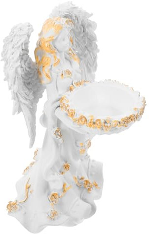 Ciieeo Engel Statue Kerzenständer Harz Wohnkultur Elegante Engel Figurine Kerze Stehen für Esstisch