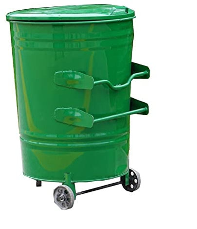 NEBE Bote de Basura al Aire Libre Latas de Basura al Aire Libre de 240L de Gran Capacidad con Ruedas de Basura Redondas extraíbles con Capas de Basura de Capas de Basura en el contenedor Verde Basura