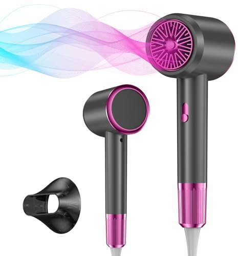 Bwaliffury Secador Profesional 1500W Iónico 2 Velocidades 3 Temperaturas Concentrador, Rápido para Familias