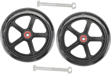 HONMEET 2pcs Front Wheel Wheelchair Accessories Solid Tire Replacement Wheels Black Casters for Wheelchair Spares