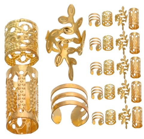 Beaupretty 40pezzi Accessori Per Capelli in Anelli Per Extension Per Capelli Fermagli Per Trecce Polsino Perline Per Dreadlock Fermaglio Per Fibbia