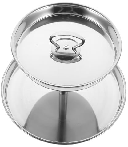 FONDOTIN 1stück Multifunktionale Snackplatte Aus Edelstahl Elegante Tragbare Frucht Und Gemüseservierplatte Für Hot Pot Und Partys Silber