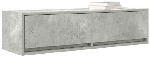 vidaXL Mobile TV Grigio Cemento 100 x 31 x 25,5 cm Legno Multistrato, Mobile TV Moderno da Parete, scaffali Funzionali, Design Elegante e soluzioni salvaspazio per Il Soggiorno