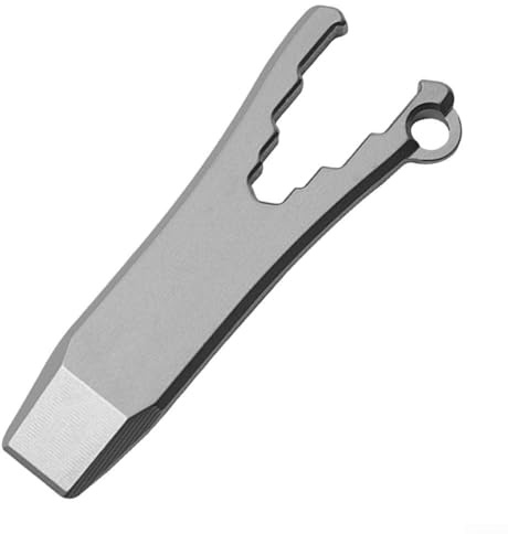 Volakebeing Versatile Titanium for CROWBAR Tool - for MINI Wrench Bottle Opener for Camping Hiking Survival - Ultralight Gear - Portable Pry Bar Screwdriver Keychain Accessory 4g