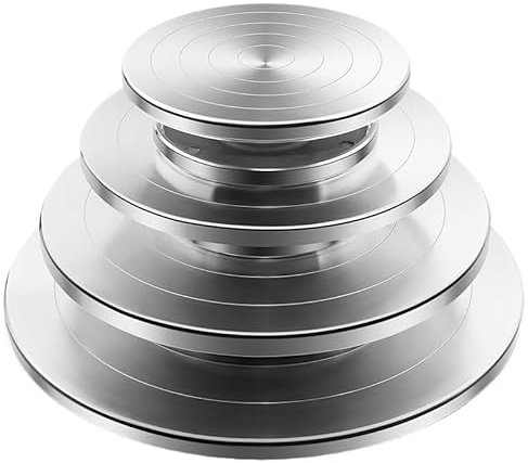 INOKAI Töpferscheibe 15/20/25/30 cm Töpferscheibe Aluminium-Drehteller, DIY Tonwerkzeuge doppelseitiger Kuchen-Keramik-Drehteller Skulptur Keramik-Kuchenständer(11CM)