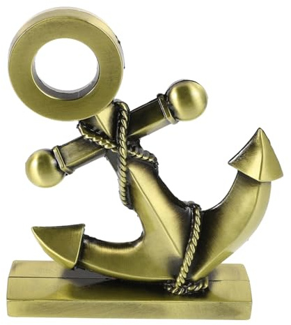 DONFAMDS Figura Decorativa de Ancla de Barco Estilo Mediterráneo Vintage, Aleación Dorada, Fácil de Limpiar, para Restaurante y Estudio