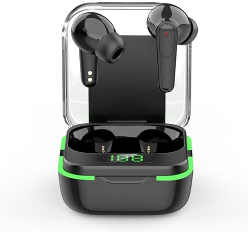 Boannice Cuffie Bluetooth Intrauricolari, Bluetooth 5.4+EDR, Modalità di Gioco a Bassissima Latenza, Cancellazione Intelligente del Rumore ANC+RNC, Qualità del Suono HIFI e Lunga Durata della Batteria