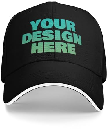 AMZLRR Baseballkappe personalisiertes Cap selbst gestalten mit Foto/Logo/Text gestalten | Verstellbare Cap für Männer & Frauen