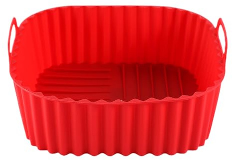 Padella quadrata per friggitrice ad aria in silicone per friggitrice ad aria | Pentole da cucina antiaderente teglia per cucinare arrostire grigliare pizza torta casa appartamento famiglia interno esterno