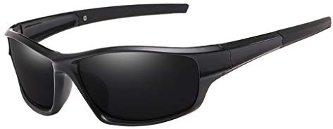 Geardeangloow Polarisierte Fahrradbrille, Outdoor-Sport, Anti-UV-Sonnenbrille, Schwarz