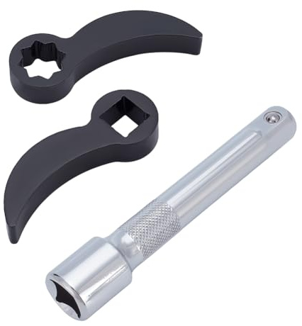UNICRAFTALE 5Pcs 2 Styles Pry Bar Wrench Adaptor Head Adjustable Angle Pry Bar Metal 4Pcs Crowbar Adapter Head Tool With 1Pcs Extension Bar Half Shaft Removal Tool For Tight Spaces