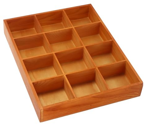 GALPADA Organizer in Legno 12 Scomparti per Cintura e Cravatta, Resiste alla Deformazione, Versatile, per Armadio e Cassetti di Biancheria Intima