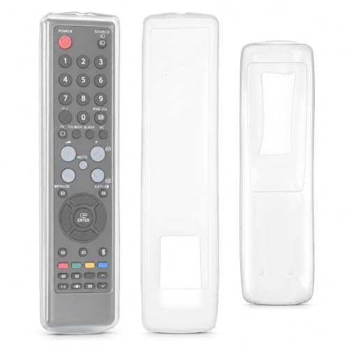 Tofficu Lot de 3 Housse Télécommande Universelle TV Climatiseur, Protection Silicone Transparent Étanche Anti-poussière, Coque Souple Compatible avec Samsung Freebox SFR (21cm & 16.5cm)