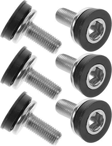 LOLIPPYY 6Pcs Bicycle Crank Arm Fixing Bolts Set with Allen Key, Waterproof Road Bike Pedal Crank Screws for Square Tapered Spindle Crankset Axle Bolts, Compatible with Road and Mountain