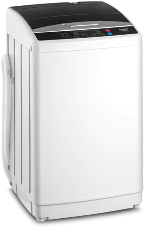 LEADZM Mini Machine à Laver lave linge 7KG, Puissance de 400W, Lave-linge avec Panneau de Commande Multifonction, avec Pompe de Drainage, pour Appartements Résidentiels