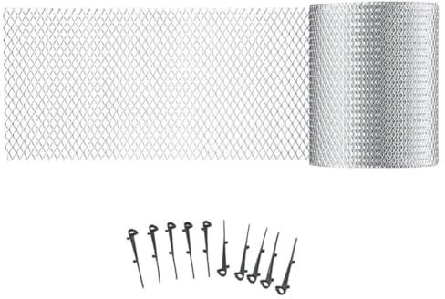 Homeponnew Rotolo di rete in alluminio per grondaia, 127 mm x 6,1 m e 150 mm x 6,1 m, argento per protezione dalle foglie per drenaggio dell'acqua piovana, compatibile con applicazioni di copertura