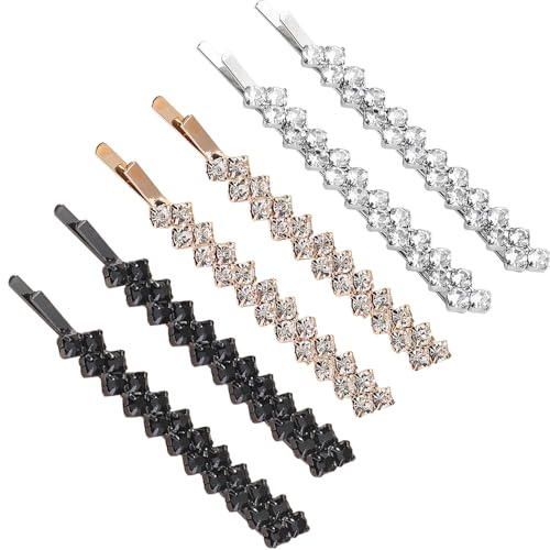 YFTRFR 6 Pezzi Fermagli per Capelli Strass Mollette Cristallo Forcine Fermaglio Capelli Donna Elegante per Nuziali Feste di Matrimonio con Strass Scintillanti Moda e Minimalismo Adatto a Tutti i Tipi