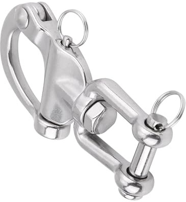 FRTHVB Grillete Giratorio de mandíbula de Acero Inoxidable 316, grillete Giratorio de Alta Resistencia con Pasador de liberación rápida para driza de Spinnaker de velero, herraje Marino (128mm)