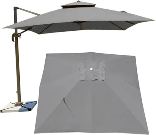 Telo di Ricambio per Ombrellone Quadrato da Giardino 3x3 M/2,5x2,5 M - Copertura Ombreggiante Resistente per Esterni, Ideale per Giardino, Spiaggia E Tavoli da Cortile. Grey 2.45×2.45M(8.2ft×8.2)