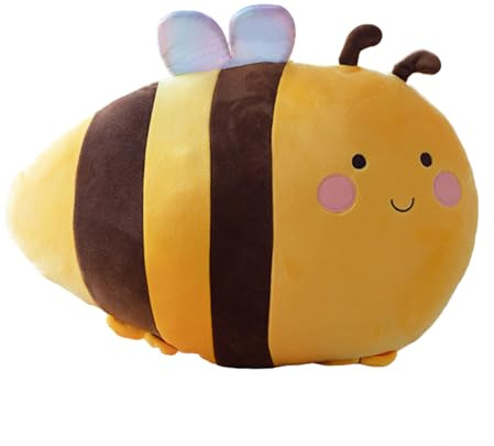 TROYSINC Niedliche Biene & Ente Kuscheltier, Plüschkissen, Weiches Kuschelkissen, Tier Plüschtier, Sofa- & Bettdekoration Kinderspielzeug (Biene)