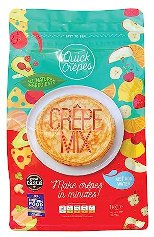 Award-Winning Luxury Pancake and Crêpe Mix – 1kg Resealable Bag. Just Add Water for Authentic French Crêpes. Perfect for Sweet & Savoury Crêpes and Pancakes