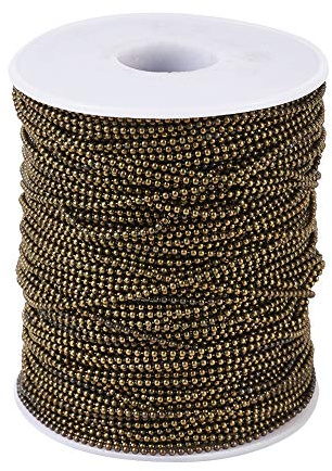 PandaHall Cadena de bolas de hierro de 1,5 mm de bronce antiguo con cuentas de metal para hacer joyas