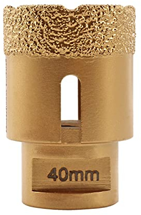 SHDIATOOL Diamond Core Drill Bit,Hole Saw Diameter 40mm M14 Thread Vacuum Brazed for Ceramic Porcelain Tile Granite Marble Masonry Brick