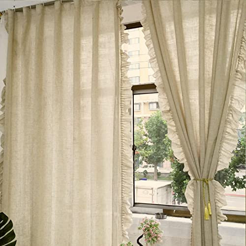 MANQILE Bestickte Gardinen mit Blattdruck für Wohnzimmer, Schlafzimmer, Tüll-Voile-Vorhang für Küche, Heimdekoration, Fenstervorhänge
