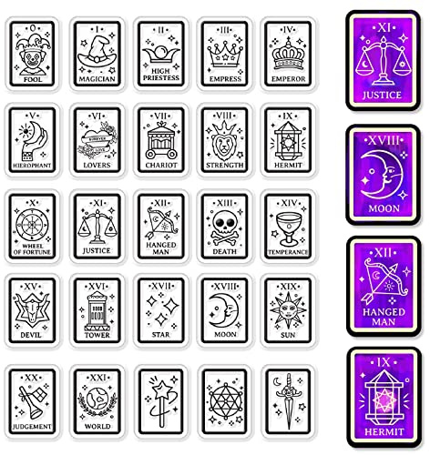 CRASPIRE Tarot Clear Stamps Magic Mystic Tarot Pattern Emperor Lovers Strength Justice Death Transparent Silic1 Stamp Rubber Stamp For Scrapbooking Birthday Photo Album Card Making