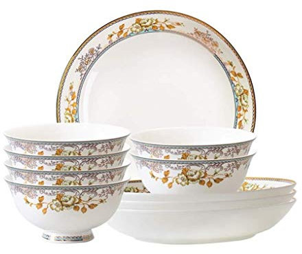 Set da tavola in Porcellana Set di stoviglie da tavola in Porcellana Dipinta Vintage con Fiori Dipinti in Osso