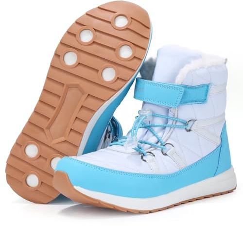 visionreast Scarpe invernali da uomo e donna, con calda imbottitura, invernali, da trekking, invernali, antiscivolo, per esterni, con chiusura in velcro, blu 2, 36 EU