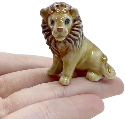 WitnyStore Winzige stehende Tigerfigur, 10,2 cm, orangefarben, Miniatur, handgefertigt, Keramik, Panthera, Wildkatzen, Löwe, Tiger, Jaguar, Leopard, Panther, Tier, kleine Porzellan, dekorative