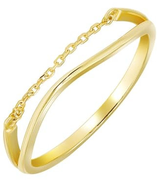 AMDXD Gold 375 9K Verlobungsring Echte Goldschmuck, Klassiker Partnerringe, Gelbgold Au375, Gr.66 (21.0)