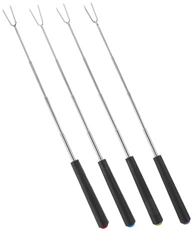 Supvox 4stücke Teiliges Edelstahl Grillspieße Mit Anti-scald Griff Professionelle Bbq Spieße Für Und Gemüse Wiederverwendbar Spülmaschinenfest Für Grillliebhaber